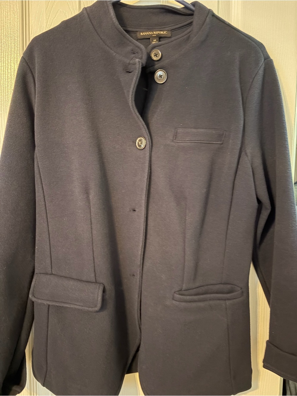 Banana Republic Women's Dark Navy Collarless Blazer